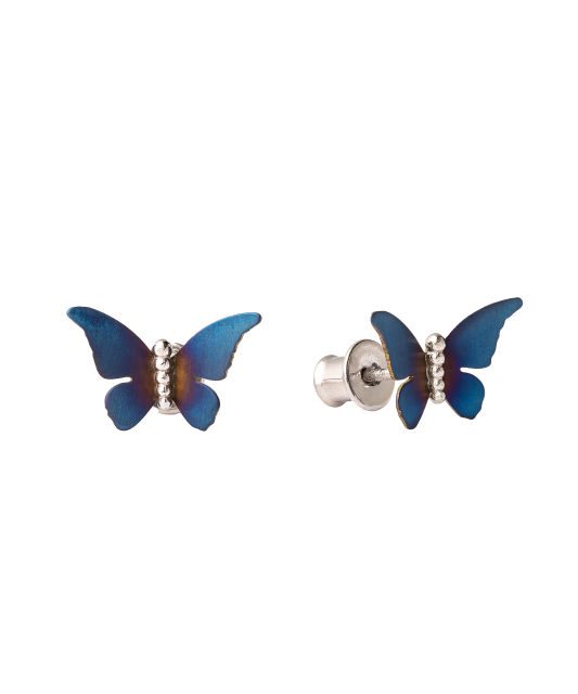 Sterling silver earrings with titanium "Butterflies"
