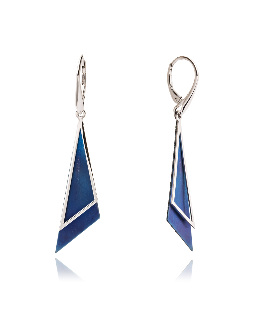 Sterling silver earrings with titanium Sterling silver earrings with titanium