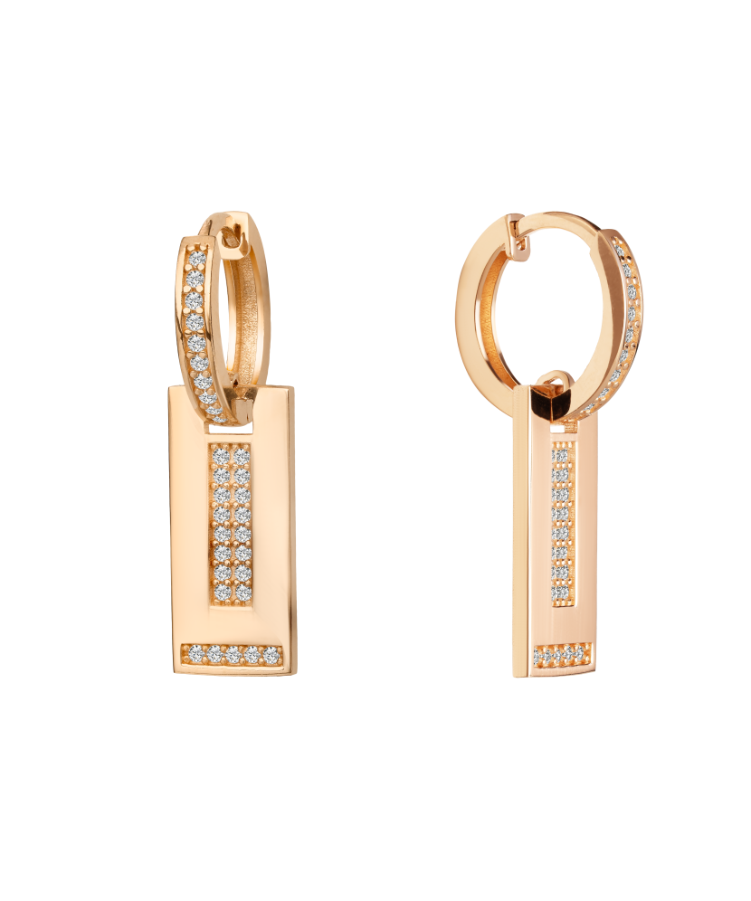 Золотые серьги с цирконами