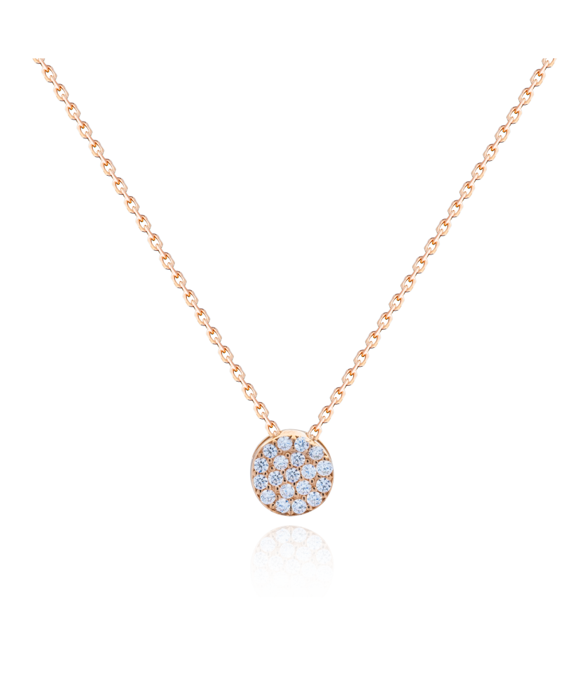 Gold chain with zirconium pendant