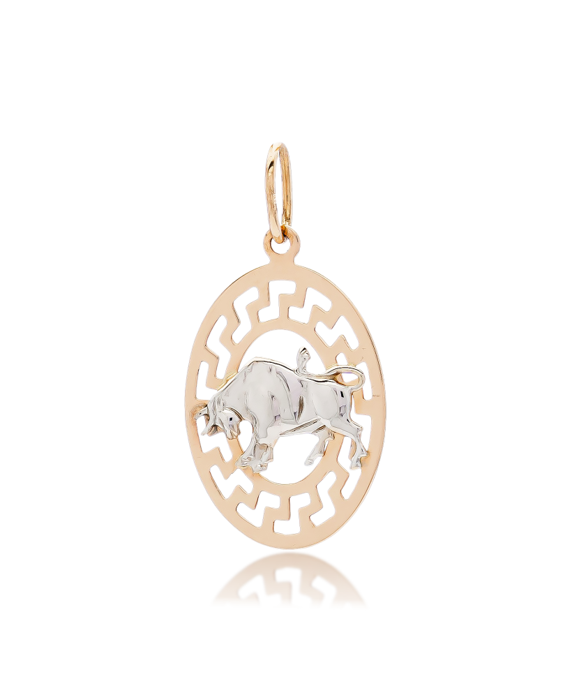 Золотой подвеска Телец"