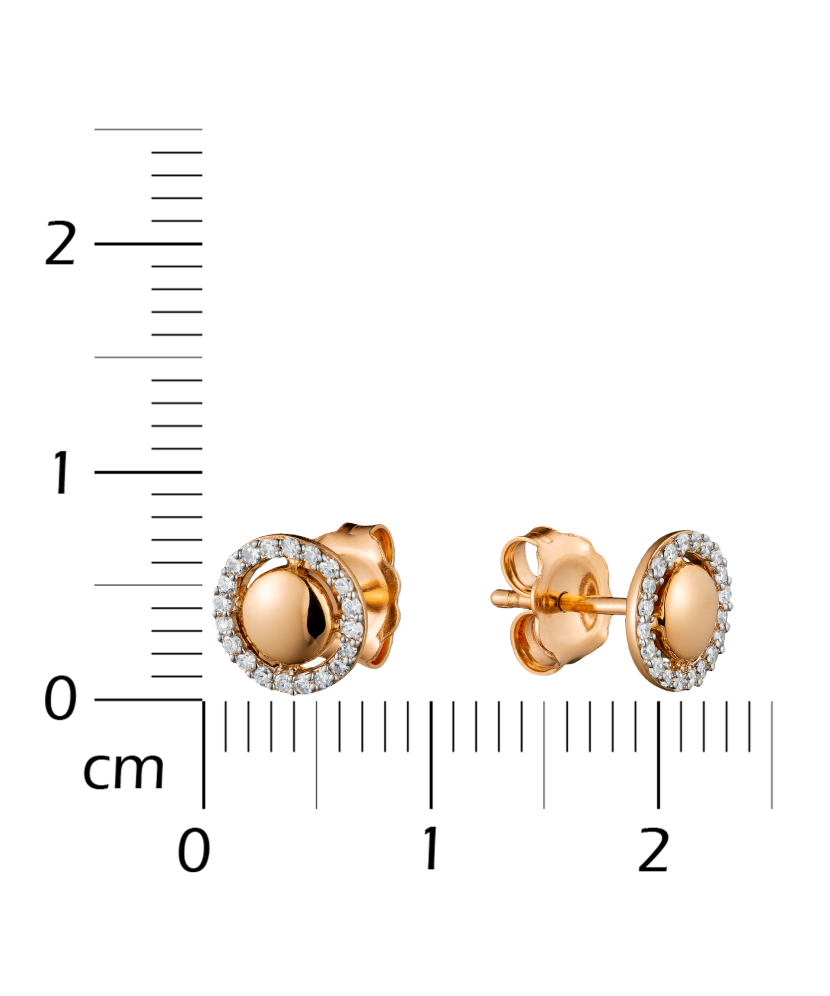 Gold earrings with diamonds