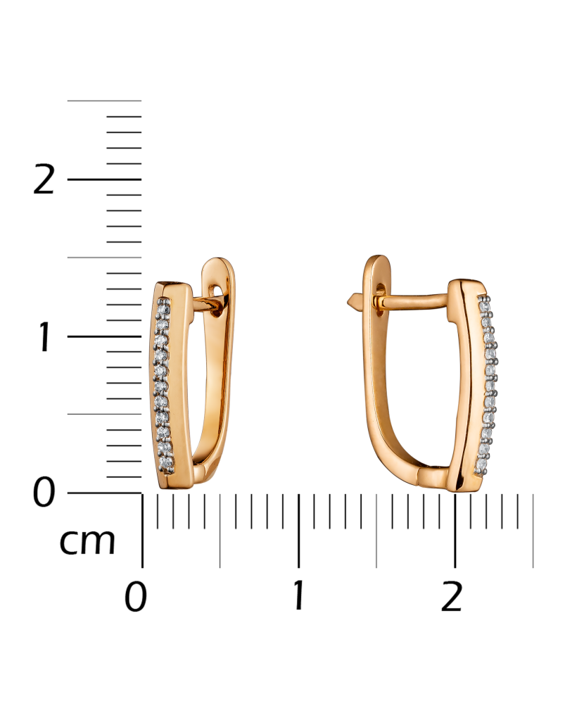 Gold earrings with diamonds