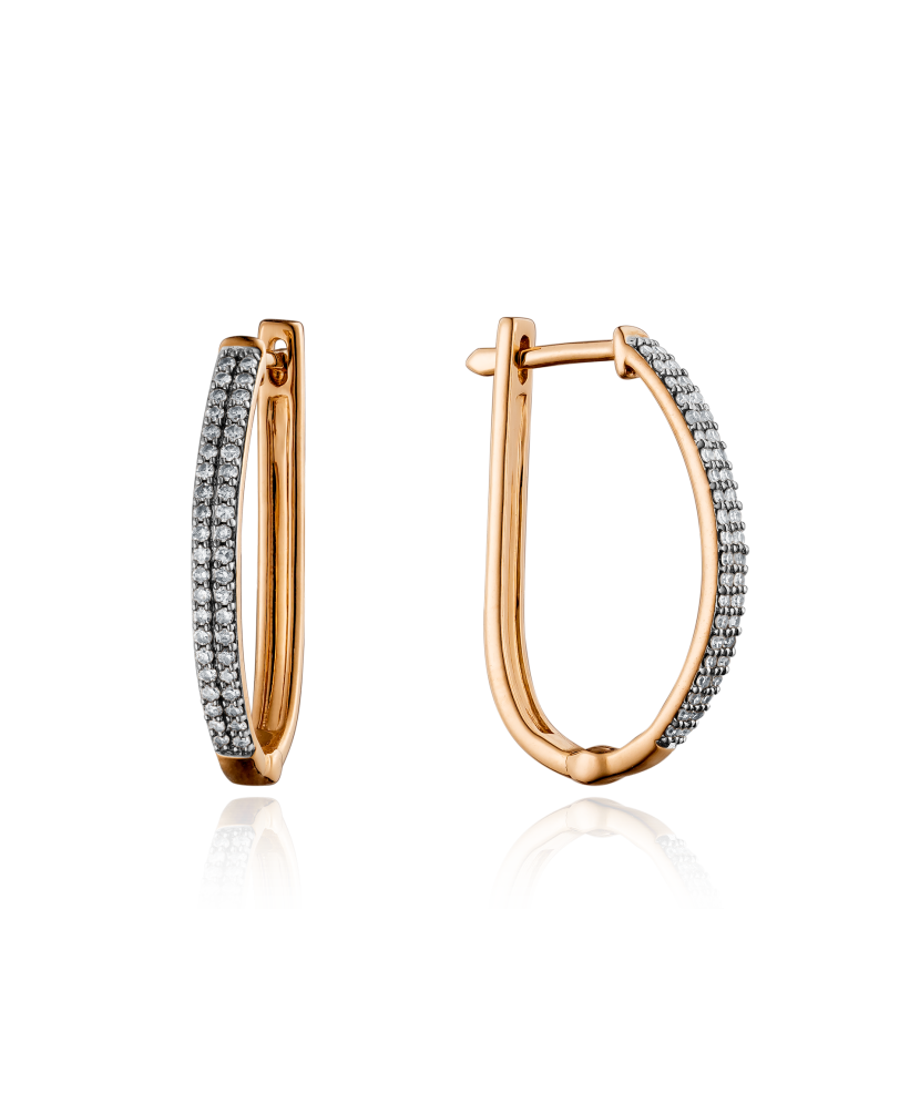Gold earrings with diamonds