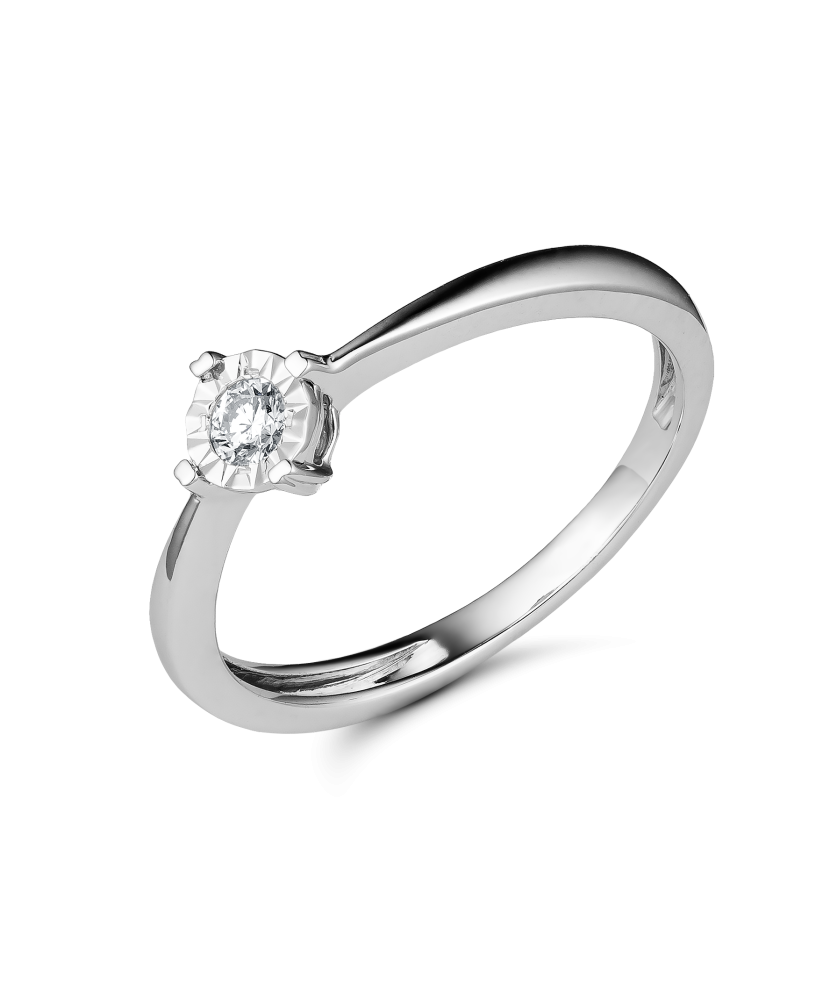 White gold ring with diamonds