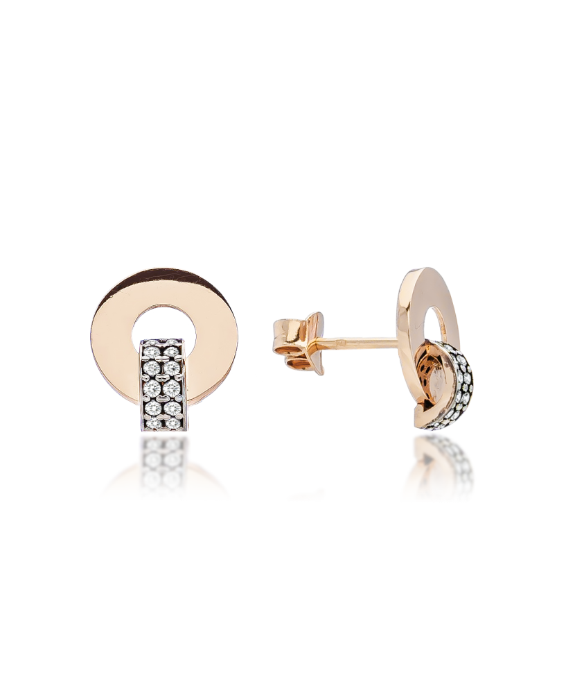 Gold earrings with zirconium Gold earrings with zirconium