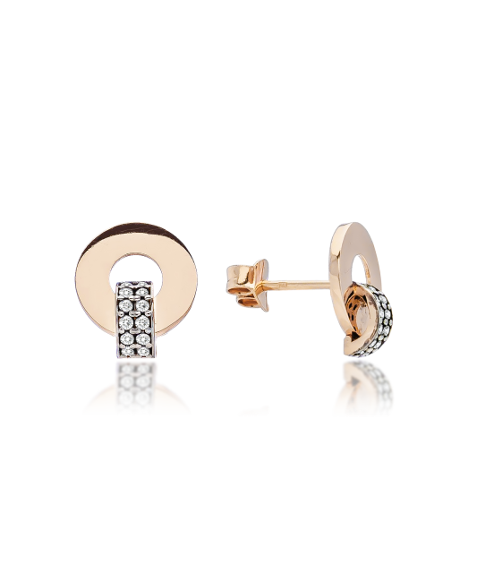 Gold earrings with zirconium