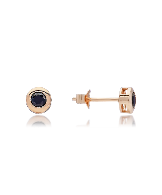 Gold earrings with zirconium
