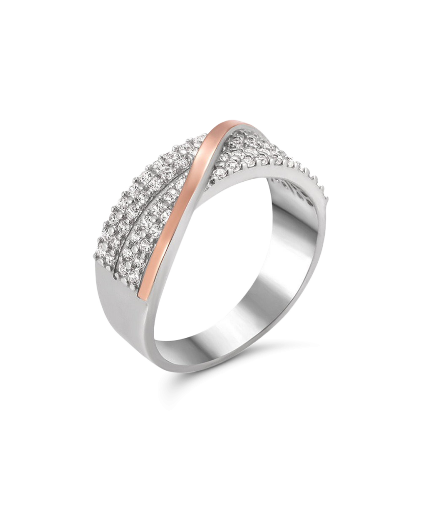 Gold plated Sterling silver ring with zircons Gold plated Sterling silver ring with zircons