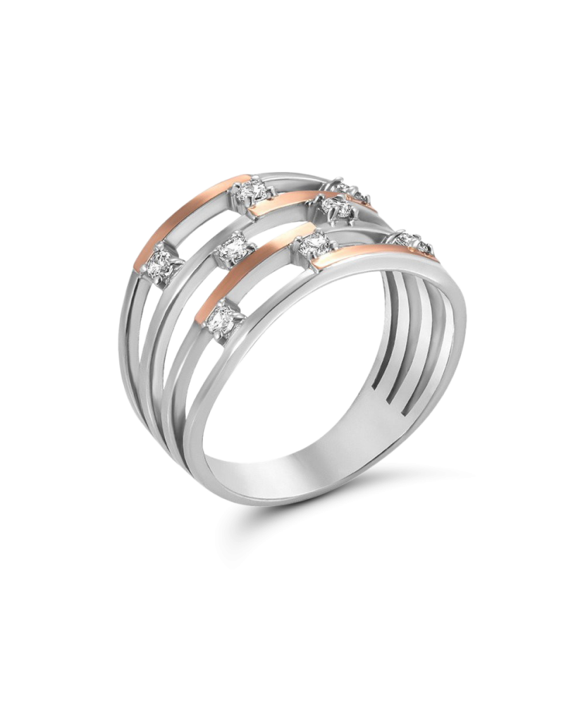 Gold plated Sterling silver ring with zircons