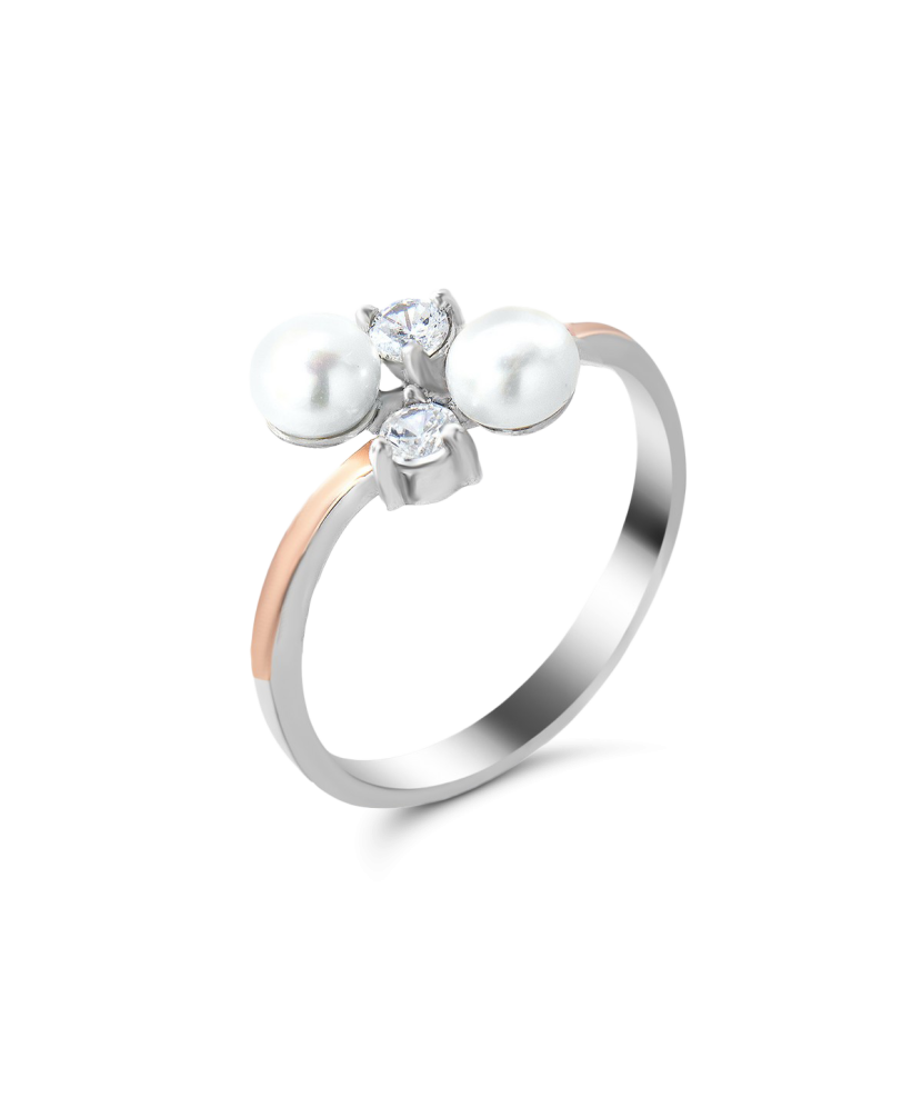 Кольцо из позолоченного серебра с жемчугом