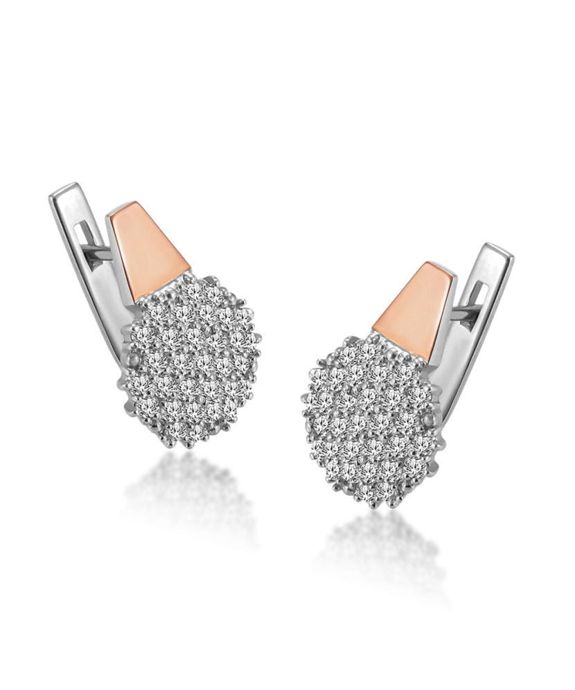 Gold plated sterling silver earrings with zircons Gold plated sterling silver earrings with zircons