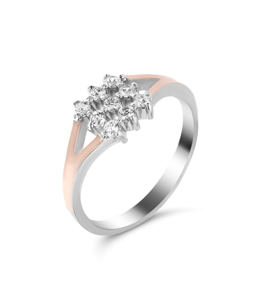 Кольцо из позолоченного серебра с цирконами