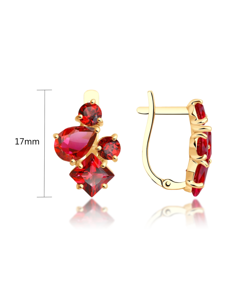 Gold earrings with topazes