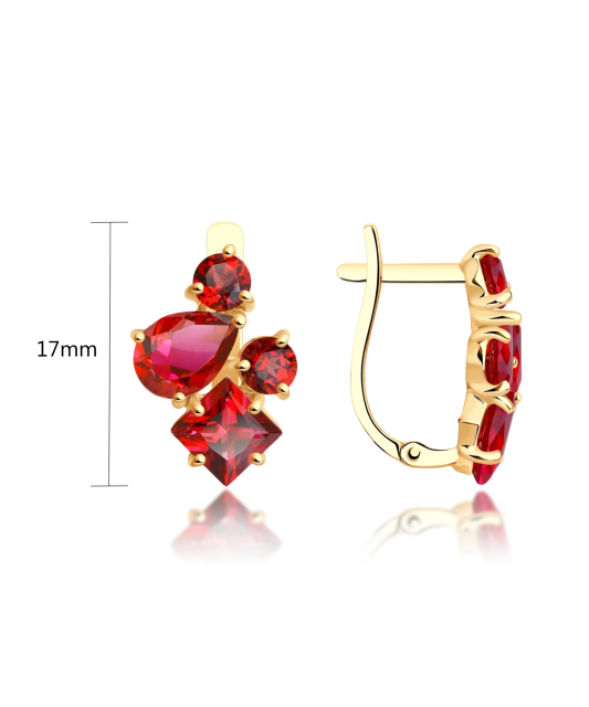 Gold earrings with topazes