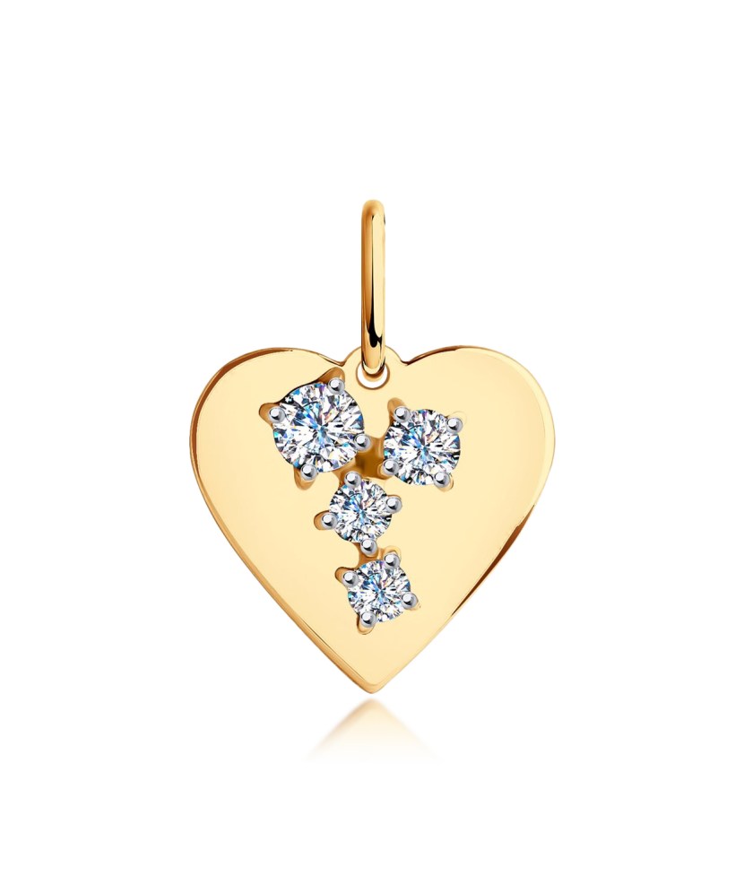Gold pendant with zircons