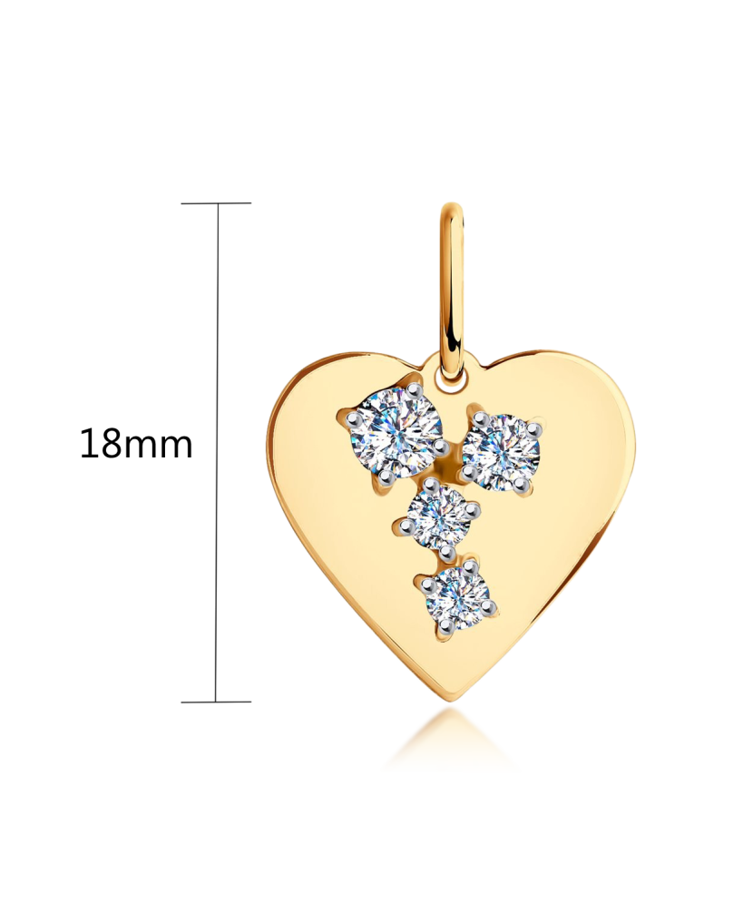 Gold pendant with zircons
