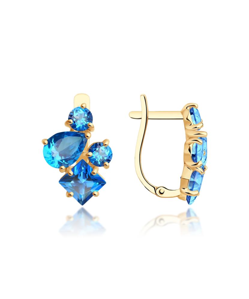 Gold earrings with topazes Gold earrings with topazes