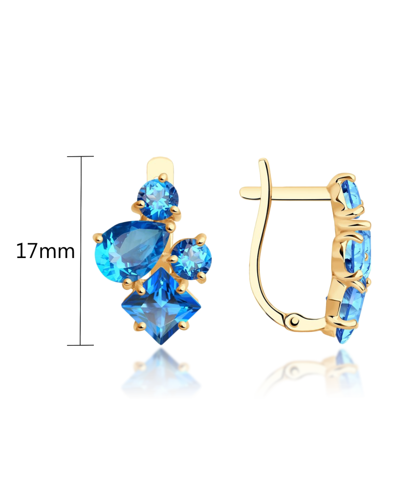 Gold earrings with topazes Gold earrings with topazes