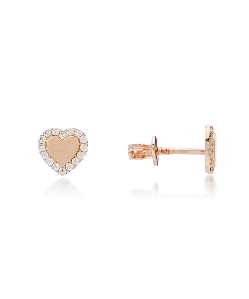 Gold earrings with zircons Gold earrings with zircons