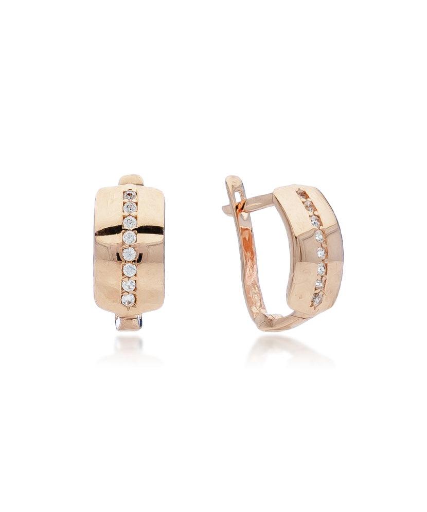 Золотые серьги с цирконами