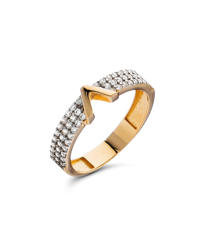 Gold ring with zircons Gold ring with zircons