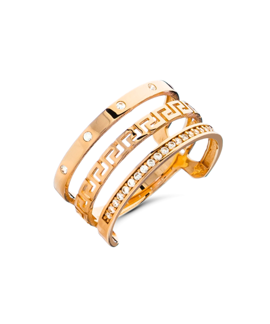 Gold ring with zircons