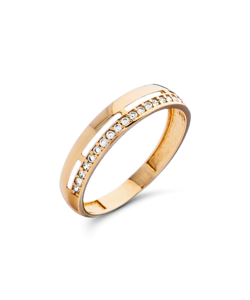 Gold ring with zircons Gold ring with zircons