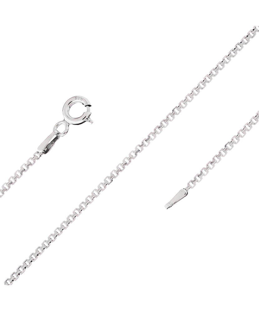 Цепочка из родированного серебра "Box" 1mm