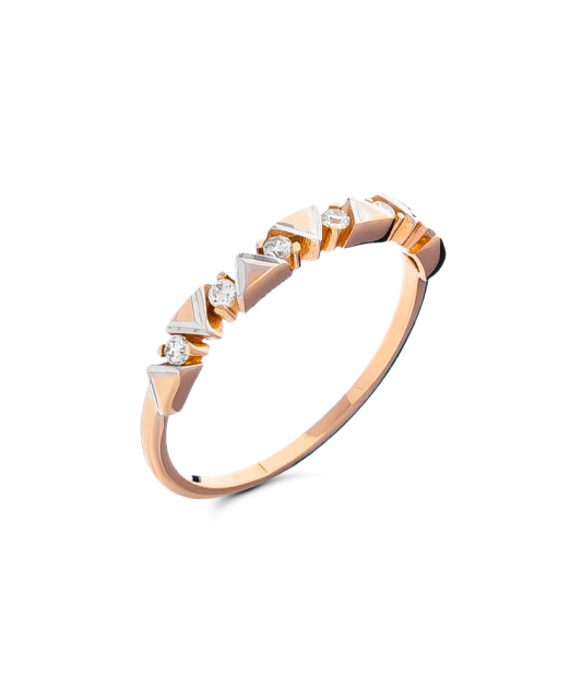 Gold ring with zircons