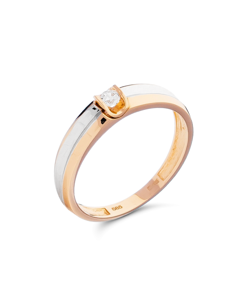 Gold ring with zirconium Gold ring with zirconium