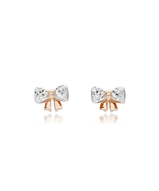 Gold earrings "ribbons"