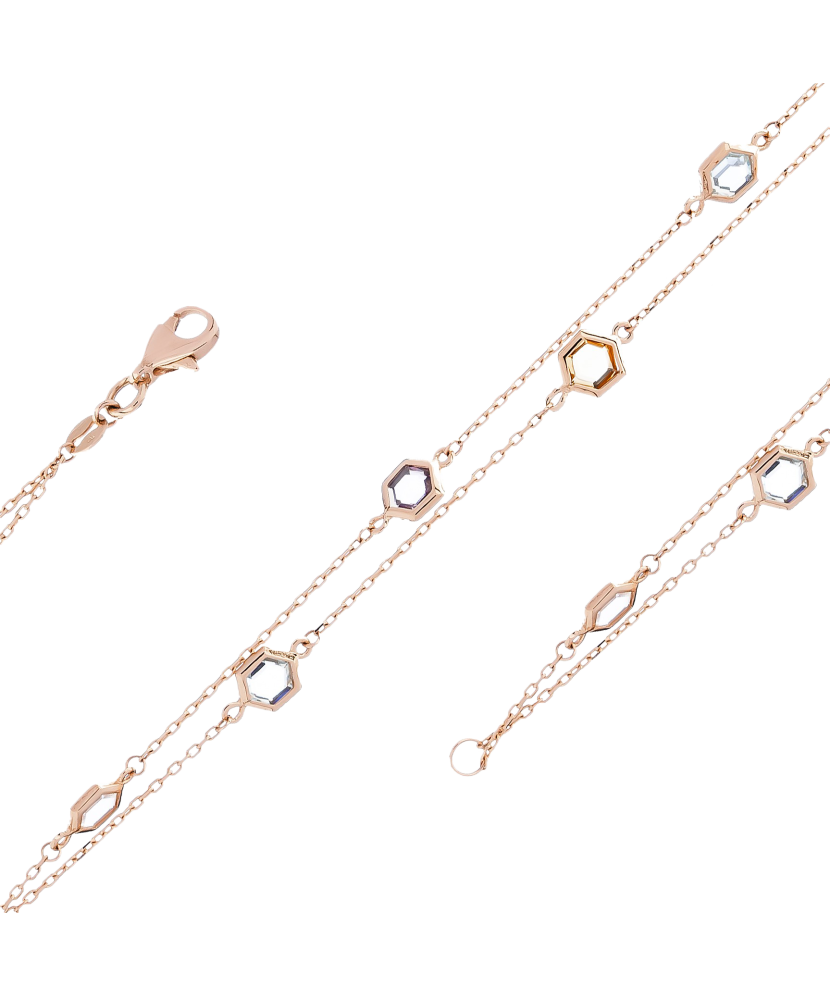 Gold bracelet with zircons