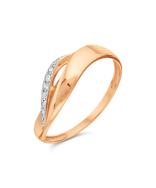 Gold ring with zircons