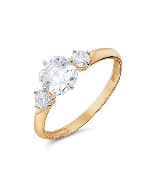 Gold ring with crystals