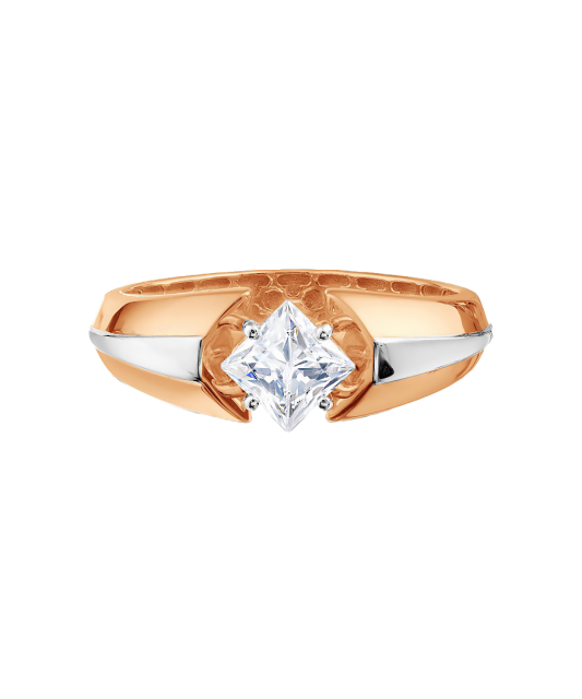 Gold ring with crystal