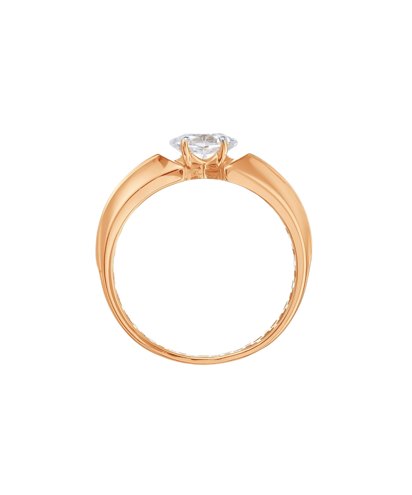 Gold ring with crystal