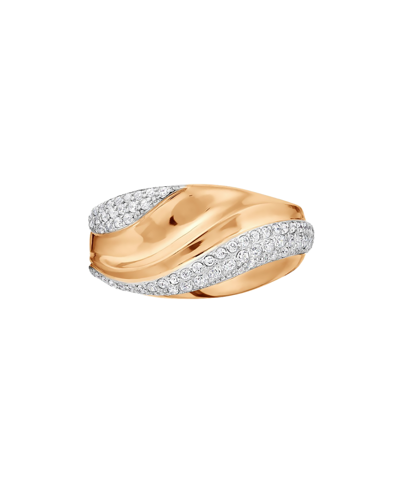 Gold ring with crystals