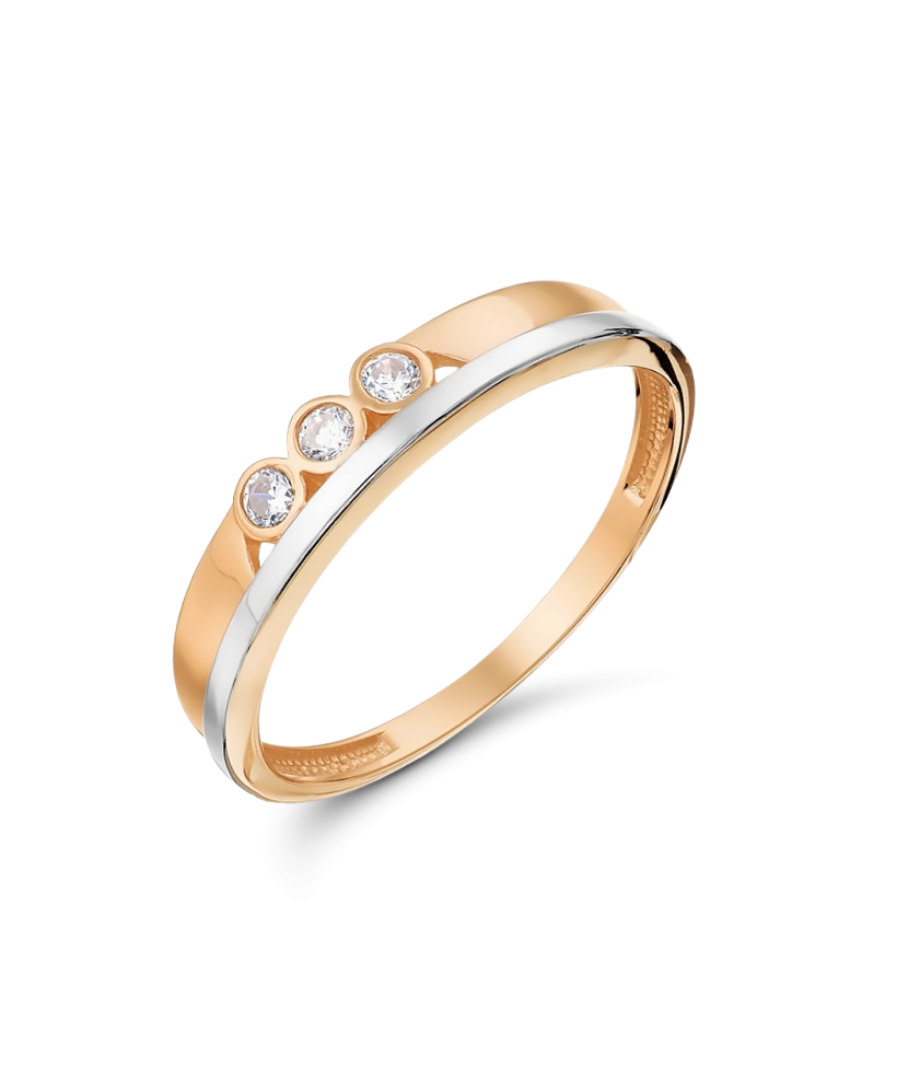 Gold ring with zircons Gold ring with zircons