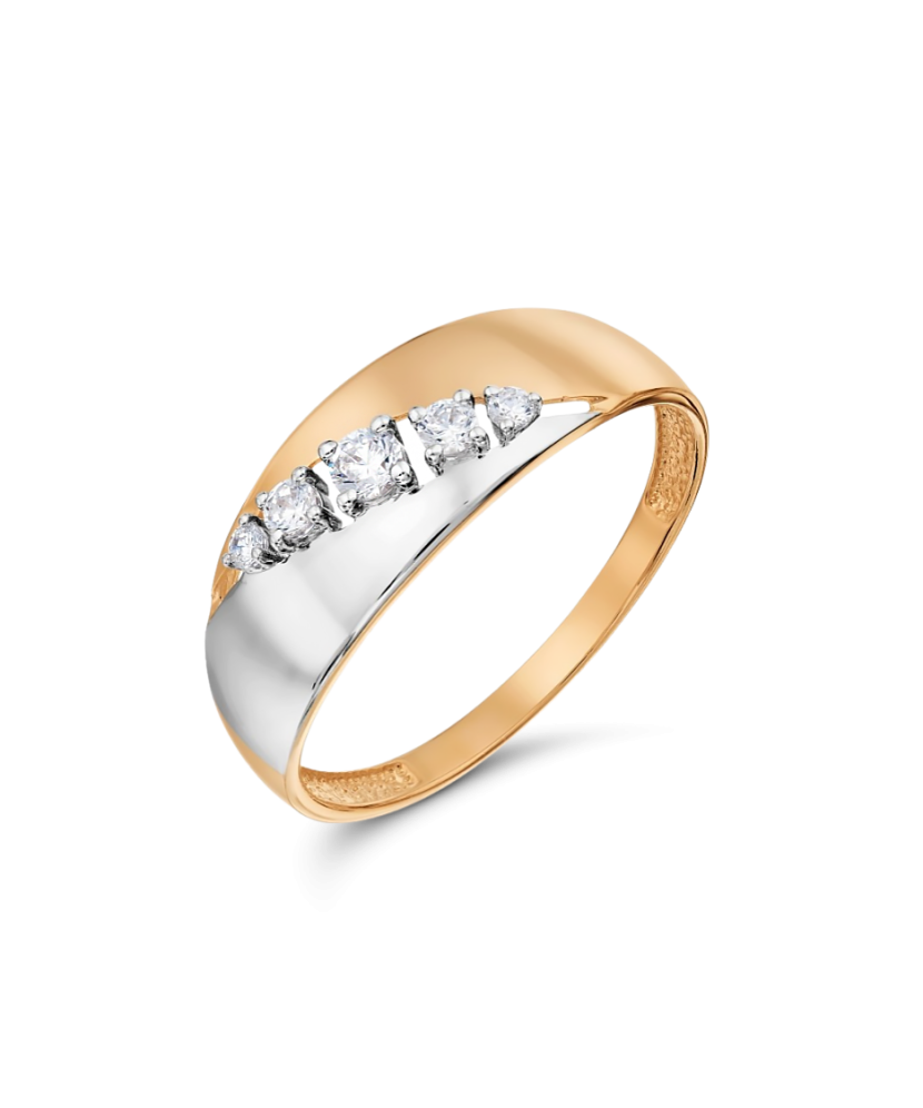 Золотое кольцо с цирконами Золотое кольцо с цирконами