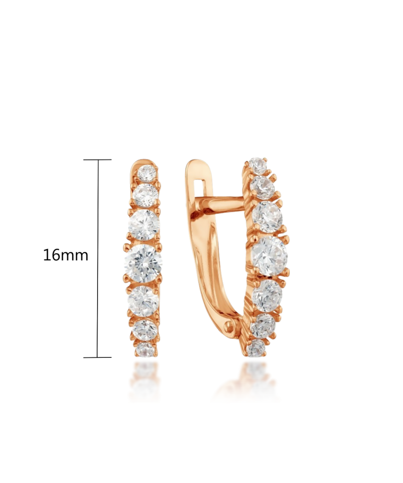 Gold earrings with zircons