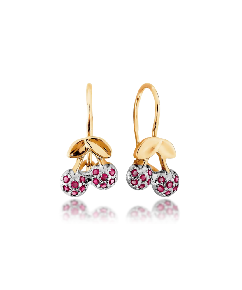 Gold earrings with zircons Gold earrings with zircons