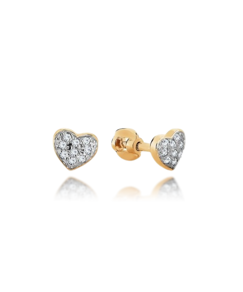 Gold earrings with zircons