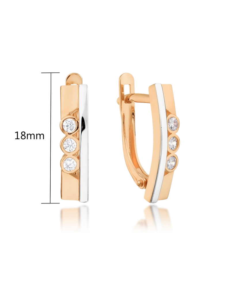 Золотые серьги с цирконами Золотые серьги с цирконами