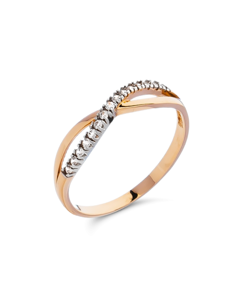 Gold ring with zircons Gold ring with zircons