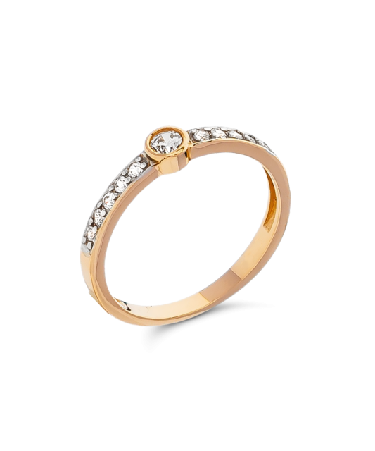 Gold ring with zircons