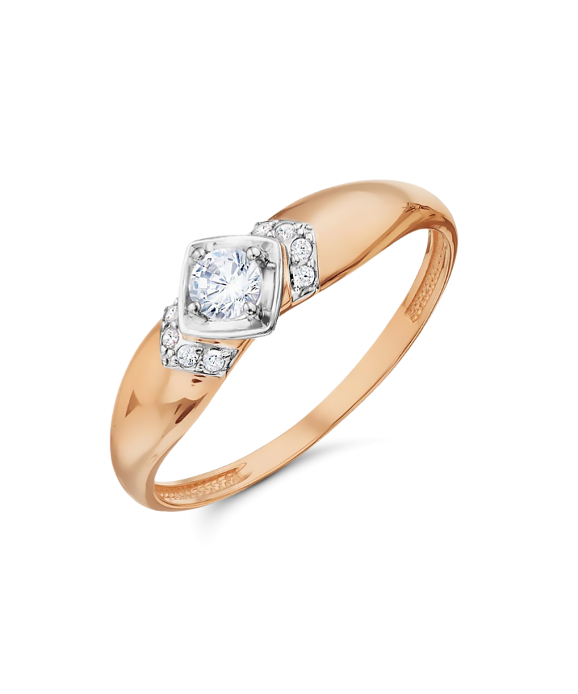 Gold ring with zircons