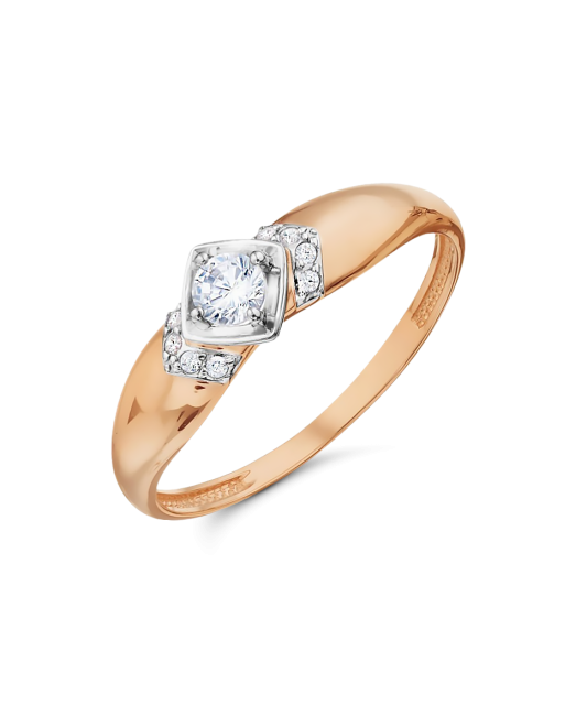 Gold ring with zircons