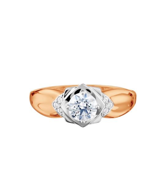 Gold ring with zircons