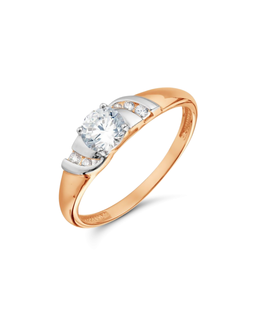 Золотое кольцо с цирконами Золотое кольцо с цирконами